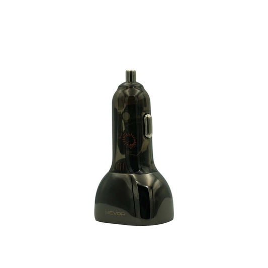 Black car charger on a white background