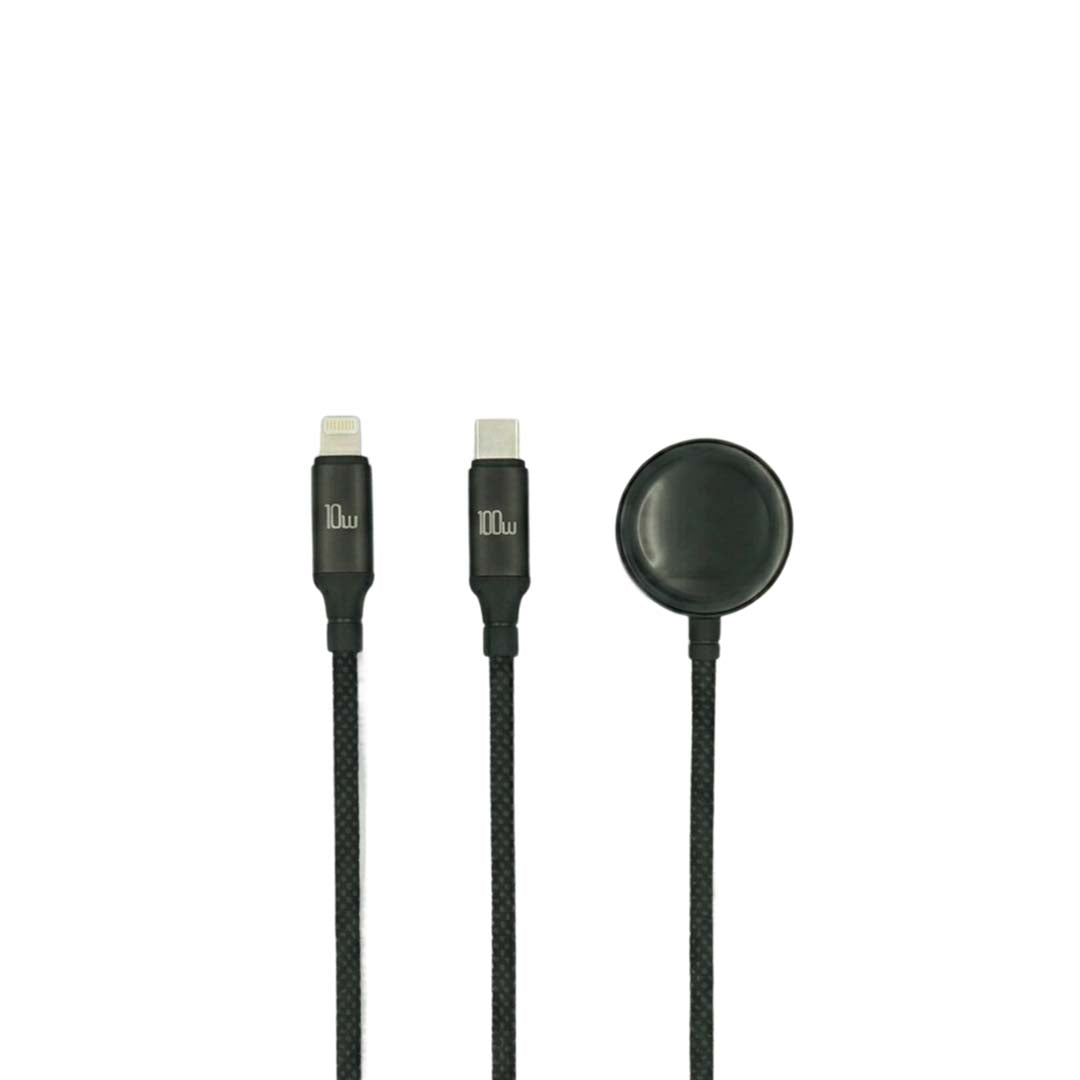 black cables with two connectors on a white background