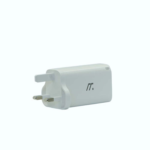 White power adapter on a white background