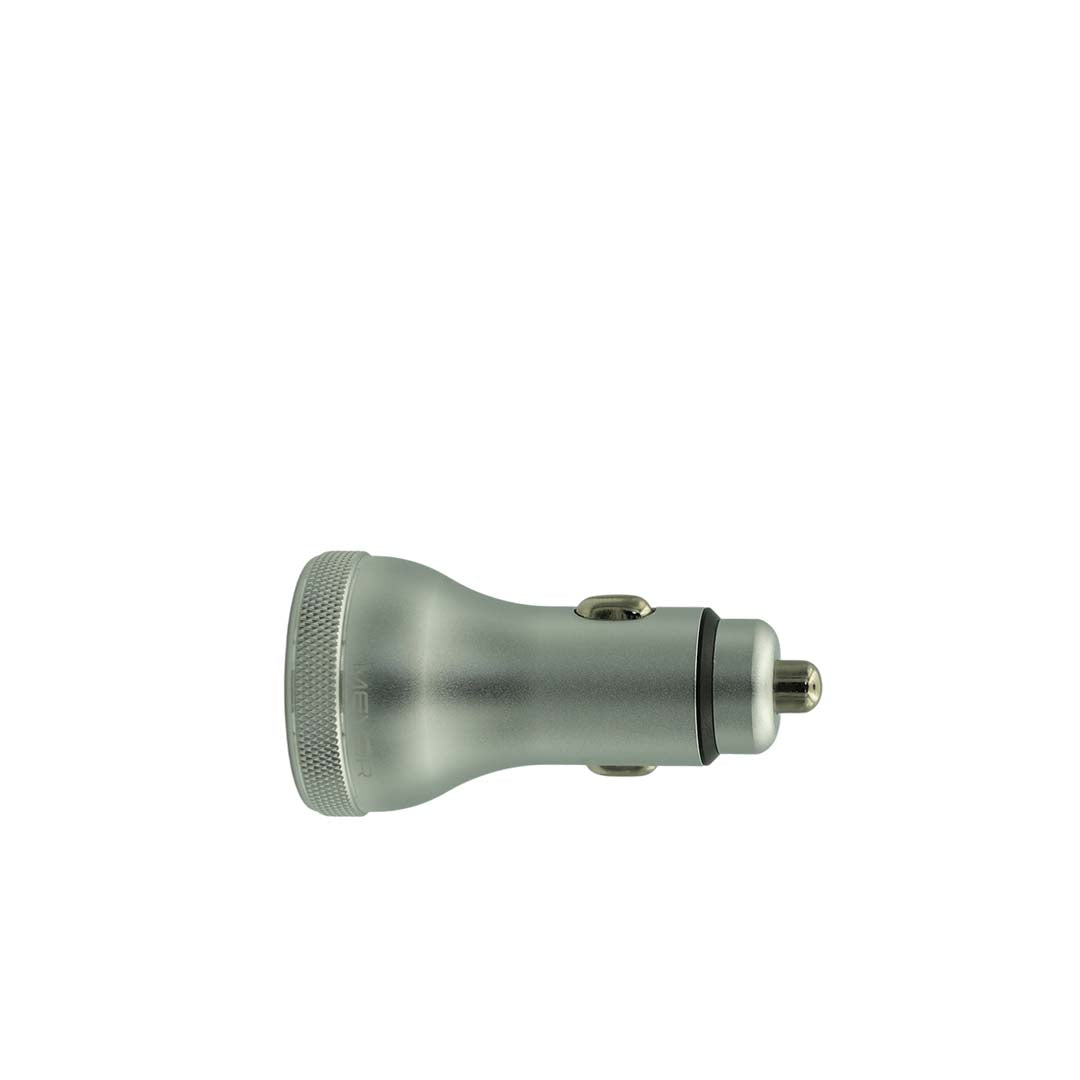 Metallic car charger on a white background