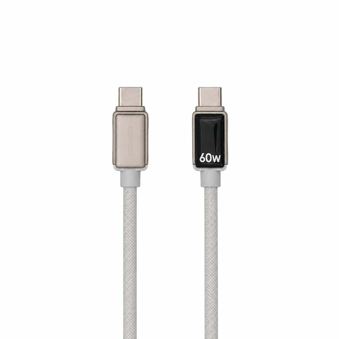 Two USB-C cables with '60W' label on a white background
