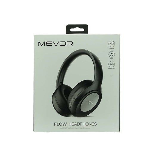 Mevor Flow Headphones packaging on a white background