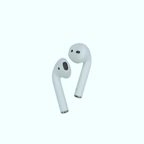 White wireless earbuds on a white background