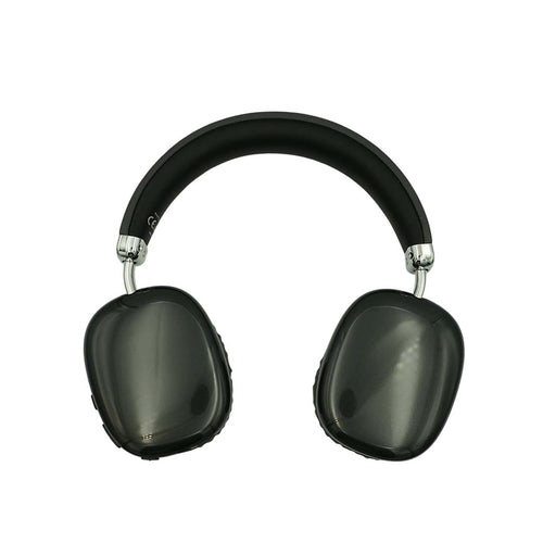 Black over-ear headphones on a white background