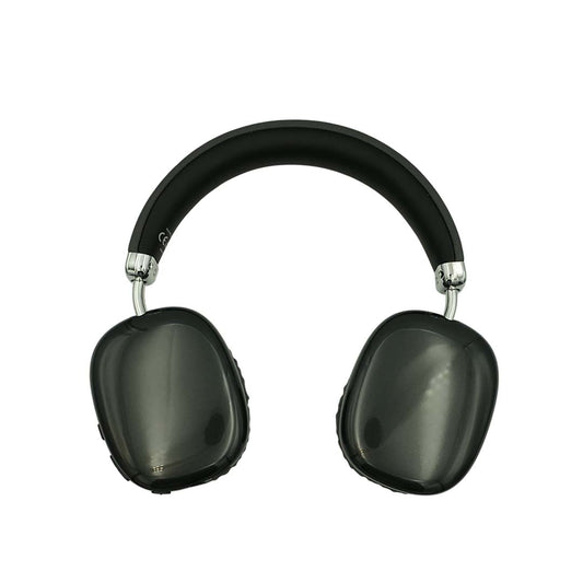 Black over-ear headphones on a white background