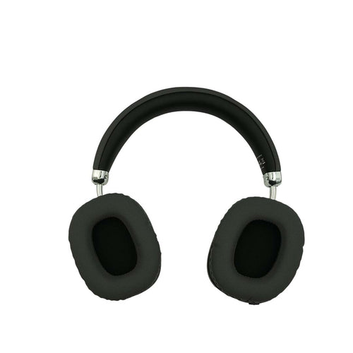 Black over-ear headphones on a white background
