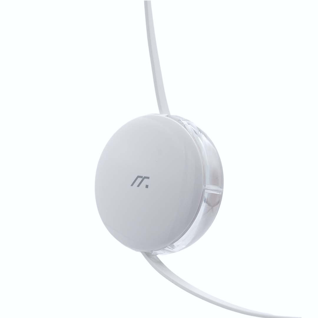 White charging cable on a white background