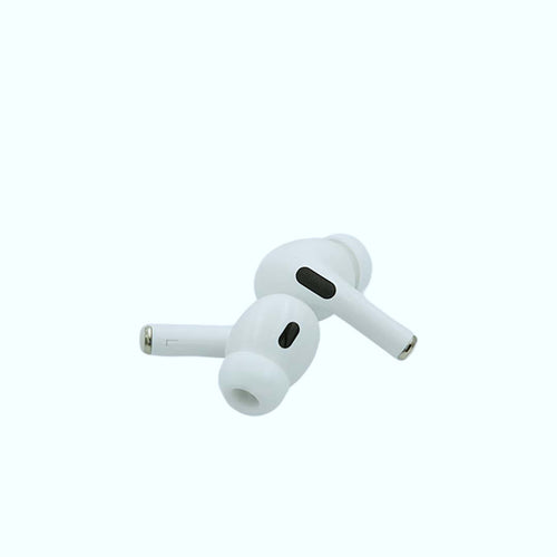 White wireless earbuds on a white background