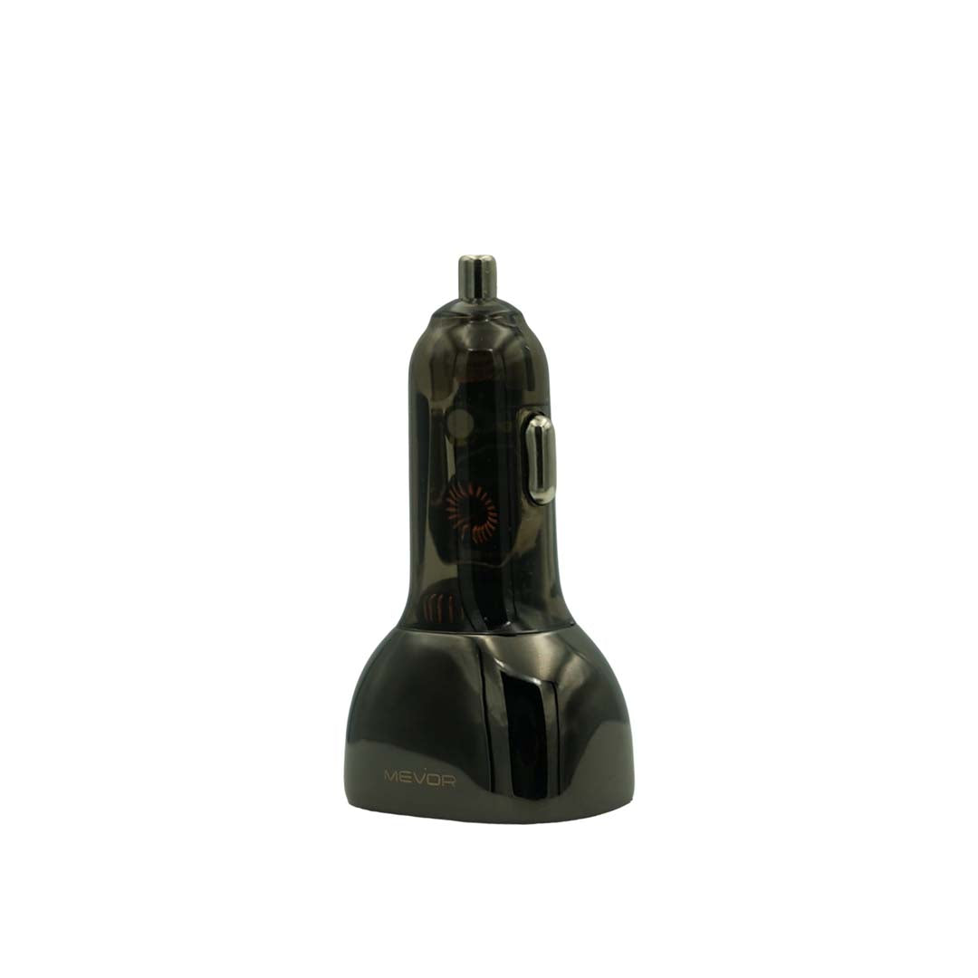 Black car charger on a white background