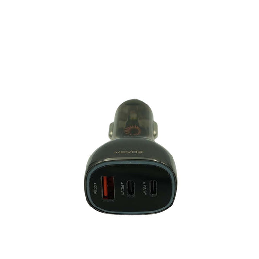 Car charger with multiple ports on a white background