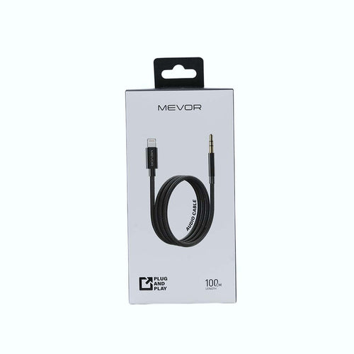 MEVOR audio cable packaging on a white background